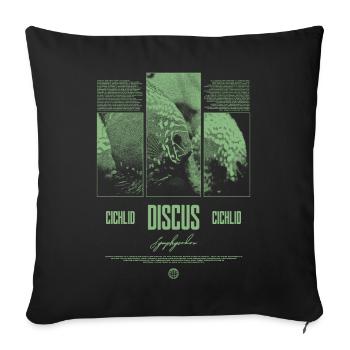 Discus Cichlidé Aquarium Fish Keeper - Housse de coussin décorative 45 x 45 cm - noir - Devant