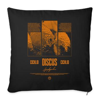 Discus Cichlidé Aquarium Fish Keeper - Housse de coussin décorative 45 x 45 cm - noir - Devant