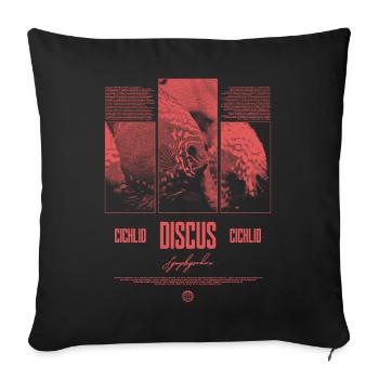 Discus Cichlidé Aquarium Fish Keeper - Housse de coussin décorative 45 x 45 cm - noir - Devant