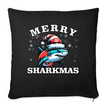 Merry Sharkmas - Christmas - Sofa pillowcase 17,3'' x 17,3'' (45 x 45 cm) - black - Front