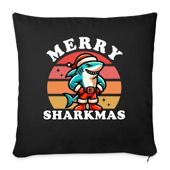 Merry Sharkmas - Christmas - Sofa pillowcase 17,3'' x 17,3'' (45 x 45 cm) - black - Front