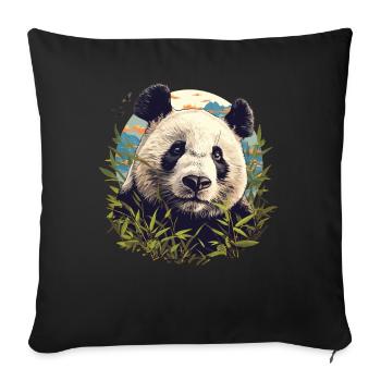 Giant Panda Große Pandas Großer Panda - Sofa pillowcase 17,3'' x 17,3'' (45 x 45 cm) - black - Front