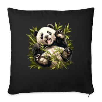 Giant Panda Große Pandas Großer Panda - Sofa pillowcase 17,3'' x 17,3'' (45 x 45 cm) - black - Front
