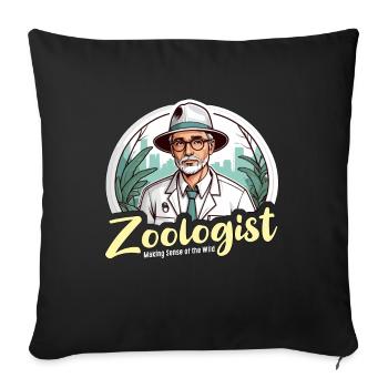 Zoologist Making Sense Of The Wild Animal Lover - Sofa pillowcase 17,3'' x 17,3'' (45 x 45 cm) - black - Front