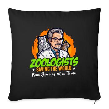 Zoologists Saving the World One Animal Scientist - Sofa pillowcase 17,3'' x 17,3'' (45 x 45 cm) - black - Front