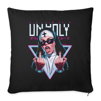 Provocateur et expressif – mode rebelle - Housse de coussin décorative 45 x 45 cm - noir - Devant