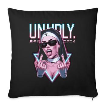 Provocative and expressive – rebellious fashion - Sofa pillowcase 17,3'' x 17,3'' (45 x 45 cm) - black - Front