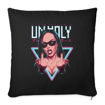 Provocateur et expressif – mode rebelle - Housse de coussin décorative 45 x 45 cm - noir - Devant