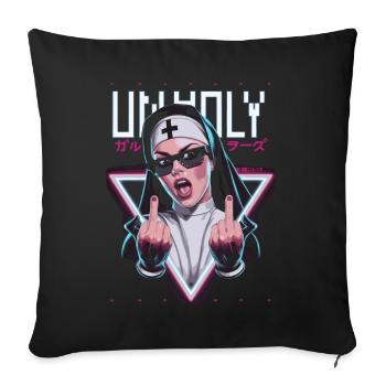 Provocateur et expressif – mode rebelle - Housse de coussin décorative 45 x 45 cm - noir - Devant