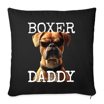 German Boxer Dad Dog Dad Father's Day Boxer Daddy - Sofa pillowcase 17,3'' x 17,3'' (45 x 45 cm) - black - Front