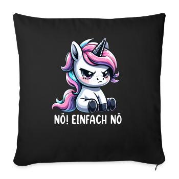 Unicorn nope just nope - Sofa pillowcase 17,3'' x 17,3'' (45 x 45 cm) - black - Front