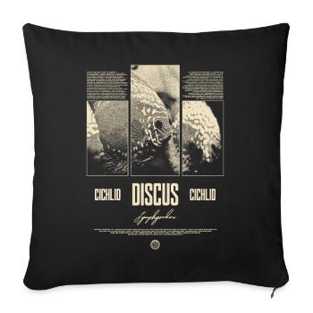 Discus Cichlidé Aquarium Fish Keeper - Housse de coussin décorative 45 x 45 cm - noir - Devant