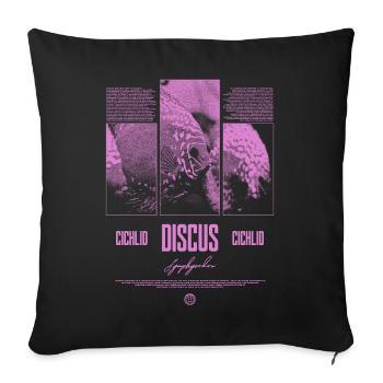Discus Cichlidé Aquarium Fish Keeper - Housse de coussin décorative 45 x 45 cm - noir - Devant