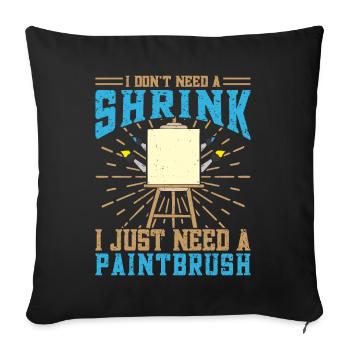 Artiste cool J’ai besoin d’un cadeau de peintre au pinceau - Housse de coussin décorative 45 x 45 cm - noir - Devant