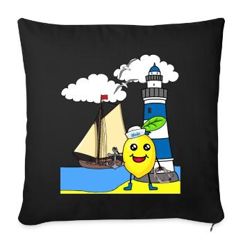 marin citron aigre marins marins marins - Housse de coussin décorative 45 x 45 cm - noir - Devant