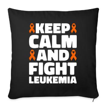 leukemia awareness blood cancer fight - Sofa pillowcase 17,3'' x 17,3'' (45 x 45 cm) - black - Front