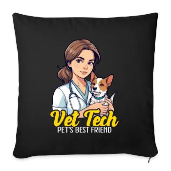 Vet Tech Pet's Best Friend Veterinary Practitioner - Sofa pillowcase 17,3'' x 17,3'' (45 x 45 cm) - black - Front