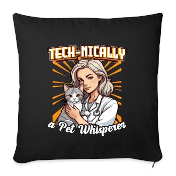 Technicien vétérinaire Amoureux des animaux - Housse de coussin décorative 45 x 45 cm - noir - Devant
