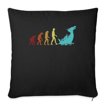Dragon Boat Evolution Drummer Team Paddler Lover - Sofa pillowcase 17,3'' x 17,3'' (45 x 45 cm) - black - Front