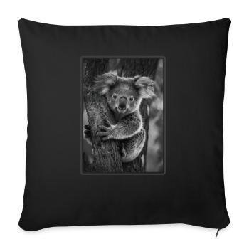 Koalas Koala - Sofa pillowcase 17,3'' x 17,3'' (45 x 45 cm) - black - Front