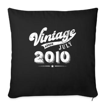 Vintage since July 2010 Birthday Gift - Sofa pillowcase 17,3'' x 17,3'' (45 x 45 cm) - black - Front