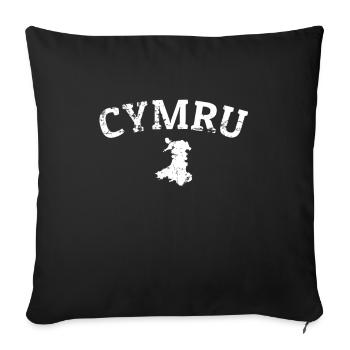 Cymru Wales Vintage Walisische Waliser - Sofakissenbezug 45 x 45 cm - Schwarz - Vorne