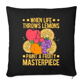 Artiste Peintre Peinture graphique A Fruity Art Cadeaux - Housse de coussin décorative 45 x 45 cm - noir - Devant