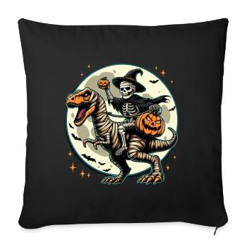 Halloween Bone Man Skeleton Dino Witch Pumpkin - Sofa pillowcase 17,3'' x 17,3'' (45 x 45 cm) - black - Front