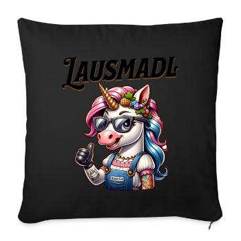 Tracht Damen Outfit Dirndl Ersatz Lausmadl - Sofa pillowcase 17,3'' x 17,3'' (45 x 45 cm) - black - Front