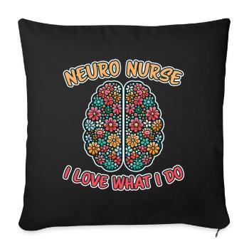 Neuro Infirmière Infirmière Neurologie Cadeau - Housse de coussin décorative 45 x 45 cm - noir - Devant