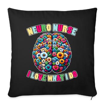 Neuro Infirmière Infirmière Neurologie Cadeau - Housse de coussin décorative 45 x 45 cm - noir - Devant