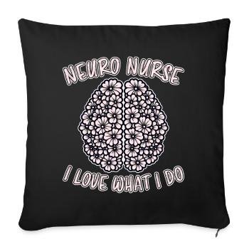 Neuro Nurse Pflegefachkraft Neurologie Geschenk - Sofakissenbezug 45 x 45 cm - Schwarz - Vorne