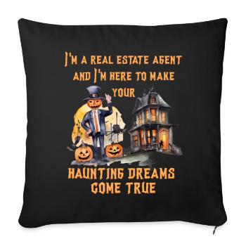 Real Estate Agent Halloween Real estate agent Fun - Sofa pillowcase 17,3'' x 17,3'' (45 x 45 cm) - black - Front
