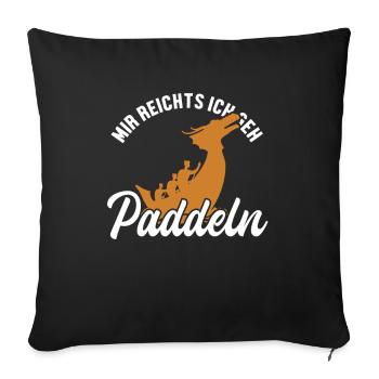 Mir reichts ich geh Paddeln Tambour Équipe Paddler - Housse de coussin décorative 45 x 45 cm - noir - Devant