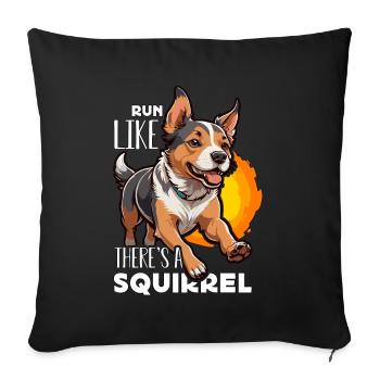 Entraînement à l’agilité canine : courez comme s’il y avait un propriétaire de chien - Housse de coussin décorative 45 x 45 cm - noir - Devant