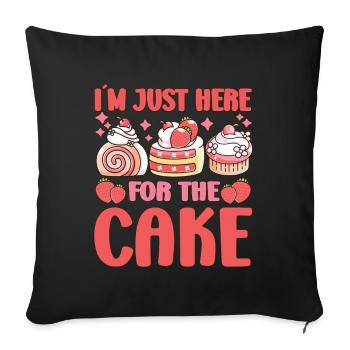 Pâtissier Juste ici pour le gâteau Cupcake - Housse de coussin décorative 45 x 45 cm - noir - Devant