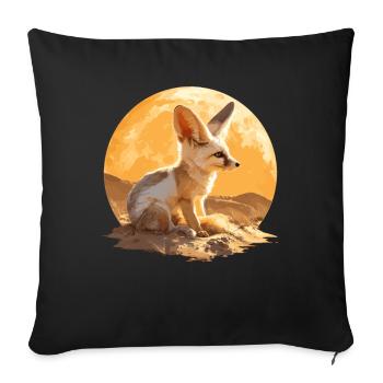 Fennec Fox Fenneks Fennek - Sofakissenbezug 45 x 45 cm - Schwarz - Vorne
