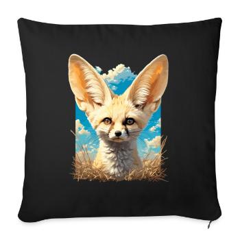 Fennec Fox Fenneks Fennek - Sofakissenbezug 45 x 45 cm - Schwarz - Vorne