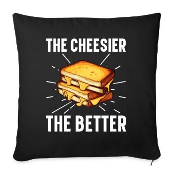 Grilled Cheese Grilled Cheese Foodie Cheese Sandwich - Housse de coussin décorative 45 x 45 cm - noir - Devant