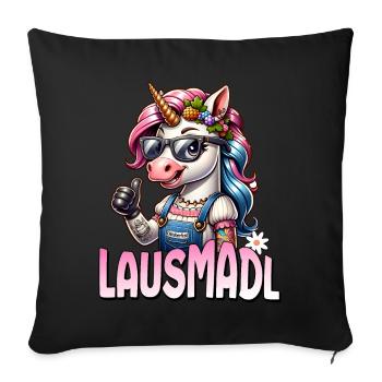 Tracht Damen Outfit Dirndl Ersatz Lausmadl - Sofa pillowcase 17,3'' x 17,3'' (45 x 45 cm) - black - Front