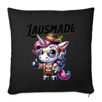 Tracht Damen Outfit Dirndl Ersatz Lausmadl - Sofa pillowcase 17,3'' x 17,3'' (45 x 45 cm) - black - Front