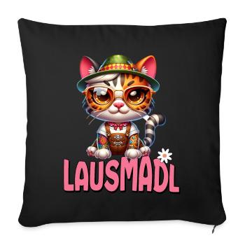 Tracht Damen Outfit Dirndl Ersatz Lausmadl - Sofa pillowcase 17,3'' x 17,3'' (45 x 45 cm) - black - Front
