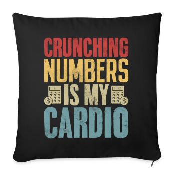 Crunching Numbers Is My Cardio Retro Funny - Sofa pillowcase 17,3'' x 17,3'' (45 x 45 cm) - black - Front