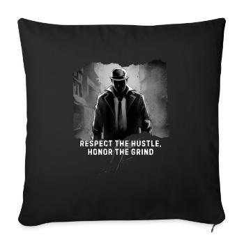 Respectez l’agitation, honorez le travail - Housse de coussin décorative 45 x 45 cm - noir - Devant