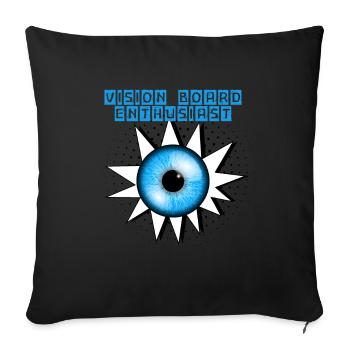 Tableau de vision enthousiaste œil graphique - Housse de coussin décorative 45 x 45 cm - noir - Devant