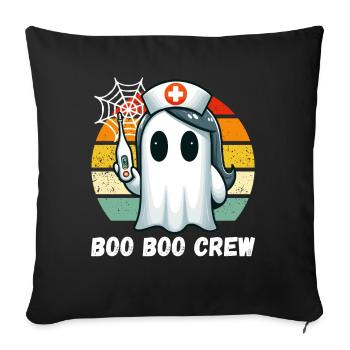 Halloween fantôme infirmière assistant médical drôle - Housse de coussin décorative 45 x 45 cm - noir - Devant