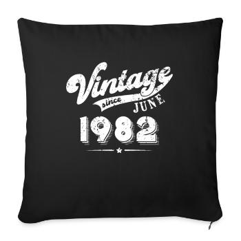 Millésime depuis Juin 1982 Cadeau d’anniversaire - Housse de coussin décorative 45 x 45 cm - noir - Devant