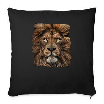 Lion Löwen Löwe - Sofakissenbezug 45 x 45 cm - Schwarz - Vorne