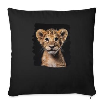 Lion Löwen Löwe - Sofakissenbezug 45 x 45 cm - Schwarz - Vorne