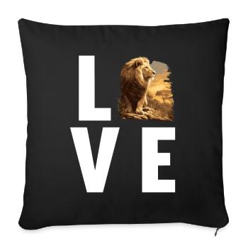 Lion Löwen Löwe - Sofakissenbezug 45 x 45 cm - Schwarz - Vorne